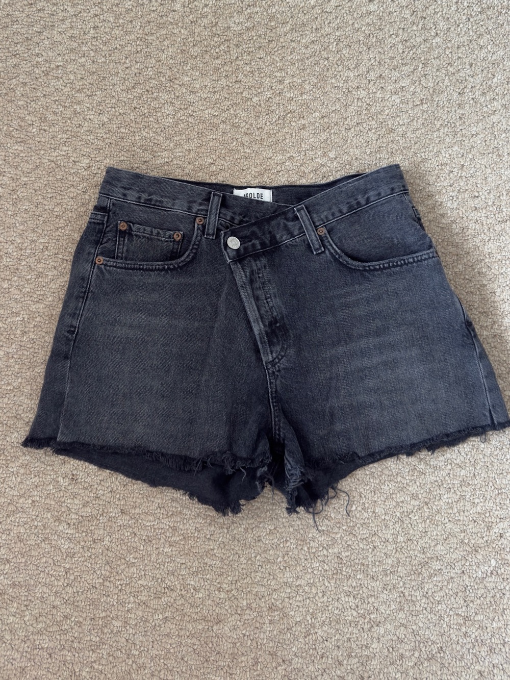Agolde Criss-Cross Button Up Shorts